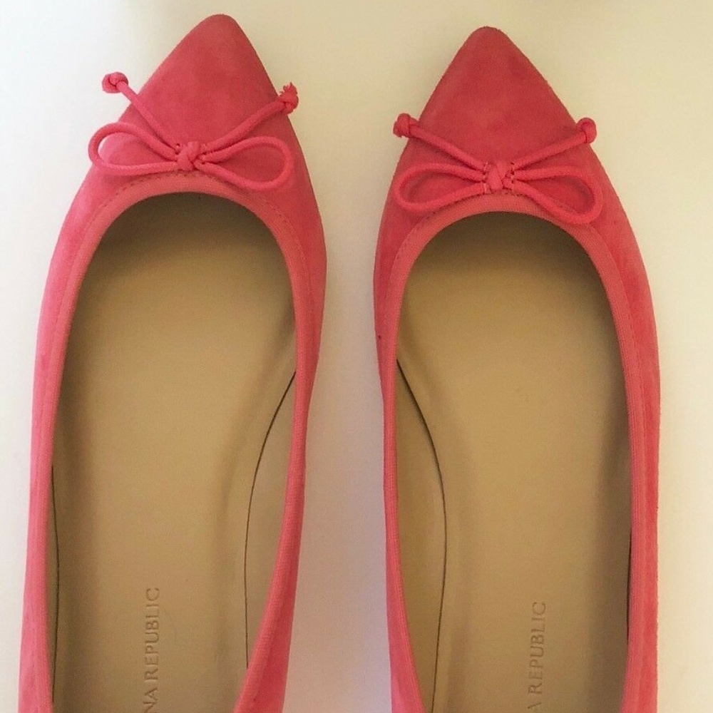 Pink Suede Pointy Ballet Flats - Banana Republic